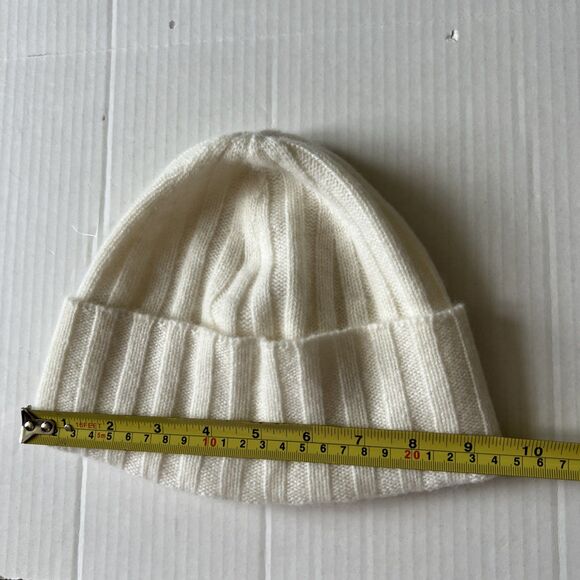 Theory 100% Cashmere OS White Beanie Hat Soft NWOT main image 5